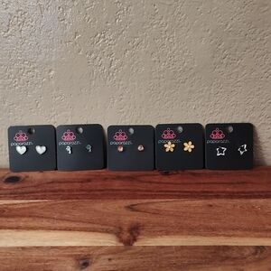 New Set of Five Paparazzi Stud Earrings